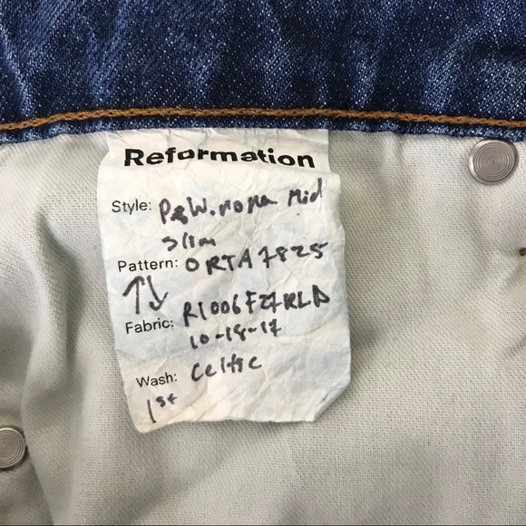 🥂SOLD REFORMATION Winona Mid Rise Jeans CELTIC - Picture 8 of 8
